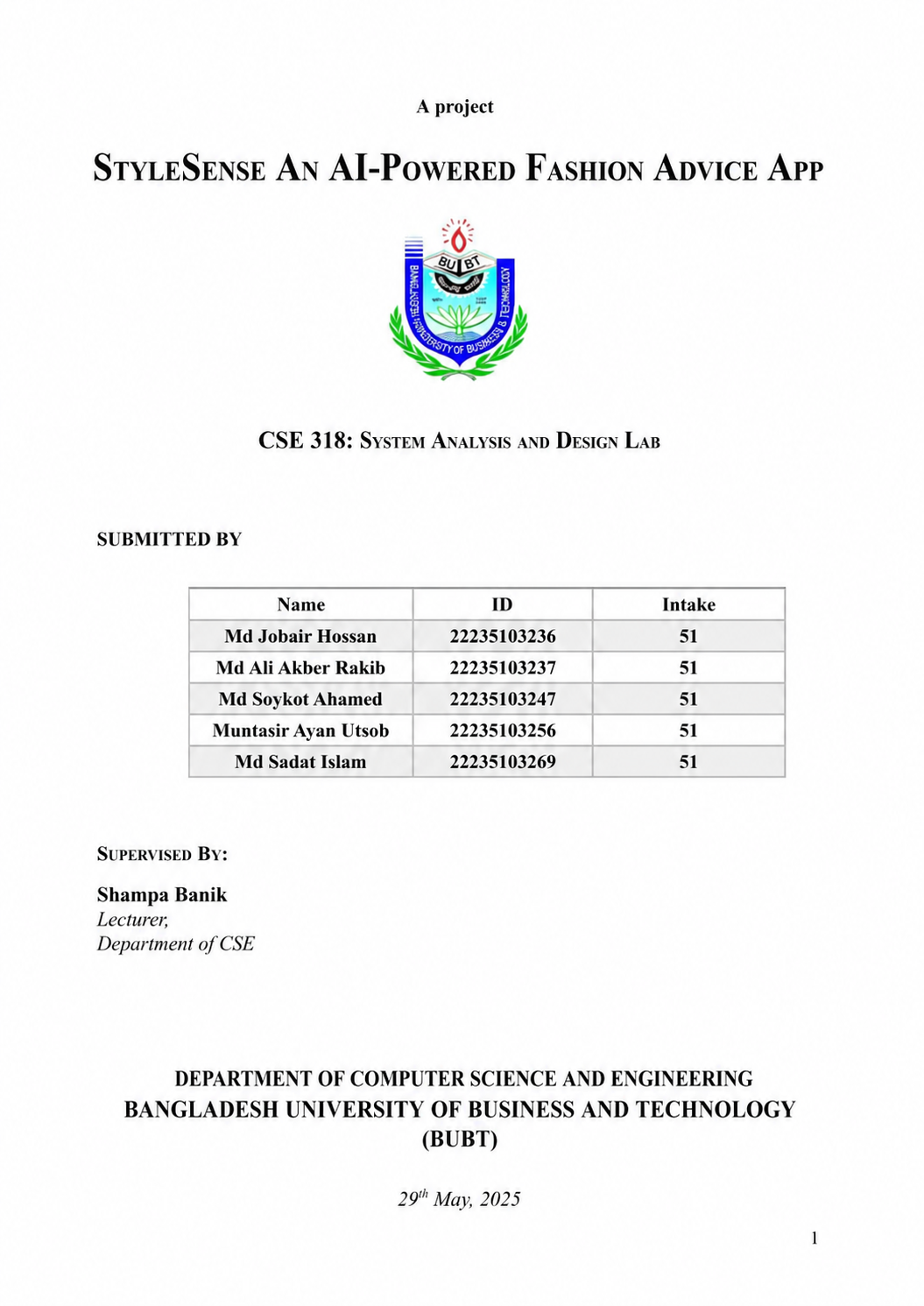 System Analysis Project Report